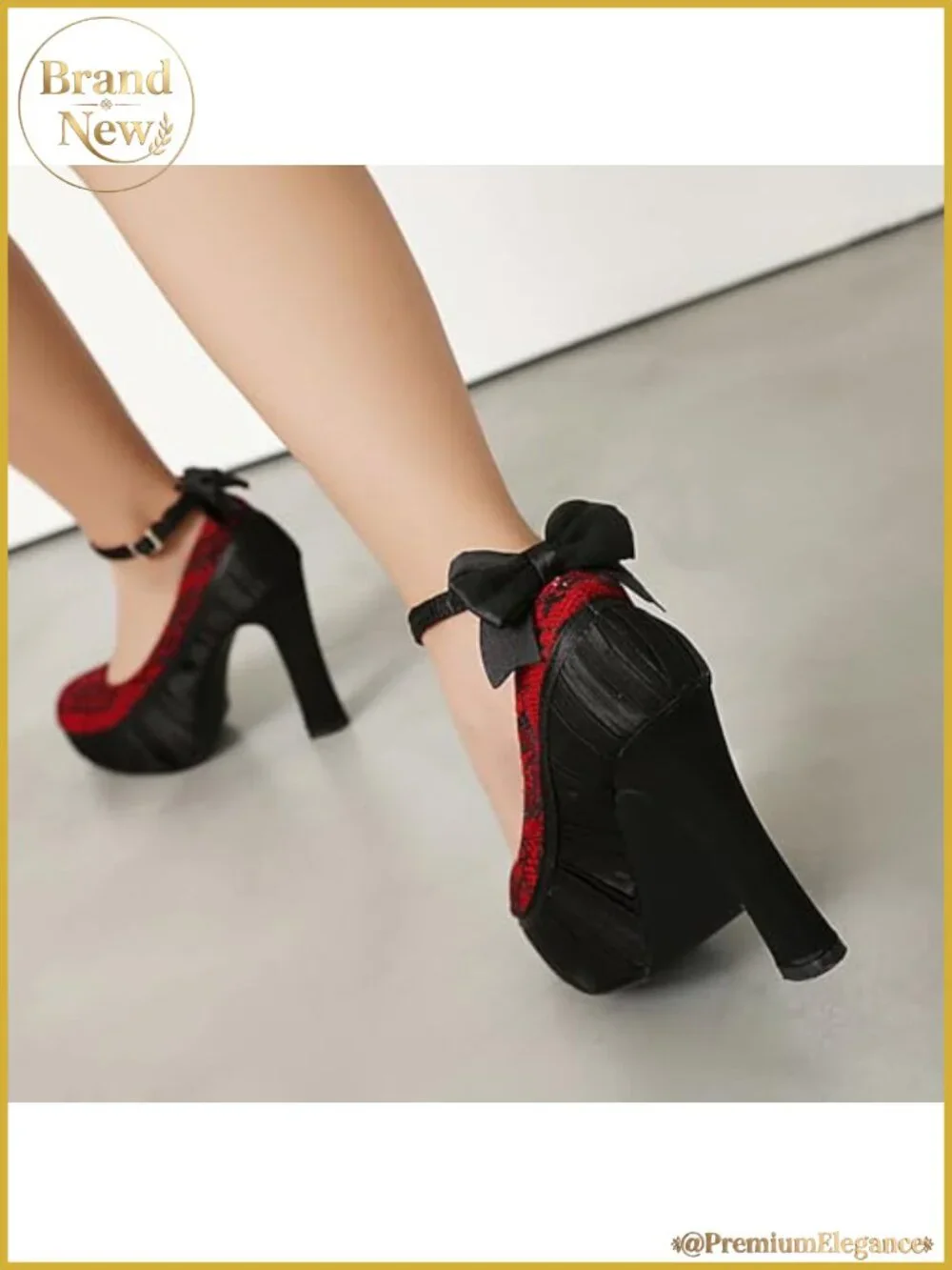 Mary Jane Gothic Platform High Heels Lace Flower Bow Pumps